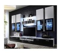 Meuble tv mural design "lyra" 300cm noir & blanc Noir G