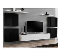 Meuble TV Mural Design Switch IV 320cm Noir & Blanc