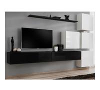 Meuble TV Mural Design Switch IX 310cm Noir & Blanc