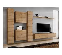 Meuble TV Mural Design Switch VI 330cm Naturel