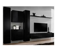Meuble TV Mural Design Switch VI 330cm Noir