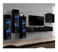 Meuble TV Mural Design Switch XIII 330cm Noir