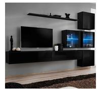 Meuble TV Mural Design Switch XIX 310cm Noir