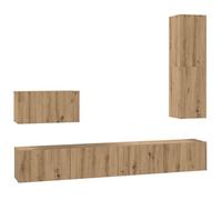 Meuble TV mural en bois d'ingénierie - vidaXL - Chêne artisanal - Rangement modulable - 200x30x30 cm