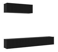 Meuble TV mural en bois d'ingénierie - vidaXL - Chêne Noir - 200x30x30 cm - 3 portes - Poids maximal 180 kg