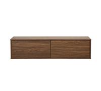 Meuble TV mural finition bois foncé noyer L120 cm FLEXO
