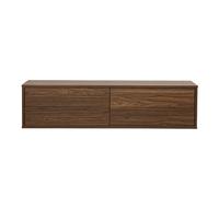 Meuble TV mural finition bois foncé noyer L120 cm FLEXO