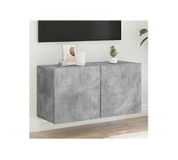 vidaXL Meuble TV mural suspendu 80x30x41 cm Gris béton – Bois d'ingénierie