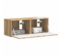 Meuble TV mural moderne - vidaXL - Chêne artisan - Bois d'ingénierie - 39x31x29,5 cm - 2 portes - 2 étagères