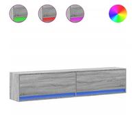 Meuble TV mural - VENTE-FLASH - avec LED sonoma gris 180x31x38 cm - Meuble de Salon（52576）ZLH