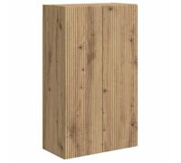 vidaXL Meuble TV mural Chêne artisanal 59,5×31×100 cm – Bois d'ingénierie, 2 portes, 1 étagère
