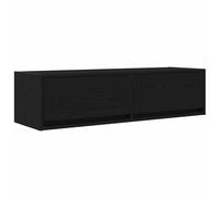 Meuble TV mural - vidaXL - Chêne Noir - 100x31x25,5 cm - Bois d'ingénierie - 2 tiroirs - Assemblage requis