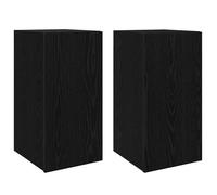 Meuble TV mural - vidaXL - Chêne Noir - Bois d'ingénierie - 30,5x30x60 cm - Monté au mur - Avec étagère