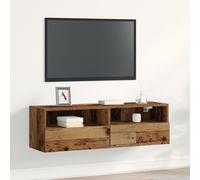 Meuble Tv Mural Vidaxl En Bois Ancien 100x30x30 Cm En Bois D'ingénierie