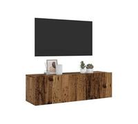 vidaXL Meuble TV mural vieux bois 100x30x30 cm bois d'ingénierie, support TV, armoire média, console TV, meuble HiFi, centre 856018 Marron G