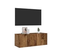 vidaXL Meuble TV Mural Vieux Bois 80x30x30 cm Bois d'ingénierie, Support TV, Armoire média, Console TV, Meuble HiFi, Centre de Divertissement