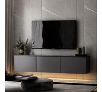 Meuble TV Néon Lumineux - Anthracite 160 x 35 x 32