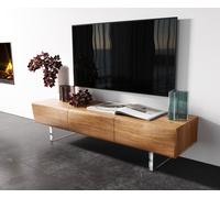 Meuble - TV New Live-Edge 145 cm acacia naturel 3 portes pied acrylique
