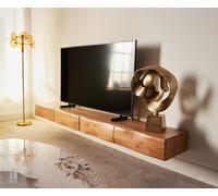 Meuble-TV New Live-Edge 240 cm acacia naturel 4 tiroirs flottants