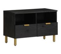 Meuble TV noir 70x33x46 cm bois d ingénierie G