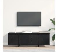 Meuble TV - Noir Chêne - 120x30x40,5 cm - Bois d'ingénierie - Design contemporain
