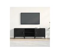 Meuble TV Noir Chêne 150x30x50 cm Bois d ingénierie