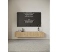 Meuble TV - NOLIE - 175 cm - suspendu - couleur de bois chêne huilé