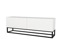 Meuble TV Nolven avec piètement long 135 x 32 x 47 cm blanc