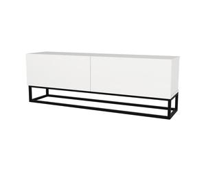 Meuble TV Nolven avec piètement long 135 x 32 x 47 cm blanc