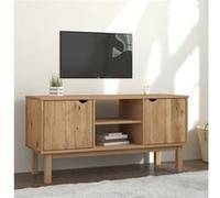 Vidaxl Meuble Tv Otta 113,5x43x57 Cm Bois De Pin Massif Multicolore