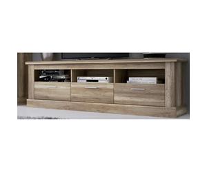 Meuble TV PEGANE - Chêne vieilli - 3 tiroirs - Vintage - 180x41,8x56,6 cm