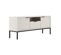 Meuble TV Petits-meubles - Seattle - 135 x 33 x 56,4cm - Blanc et noir