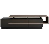 Meuble TV Pia - Noir, Noyer 180 x 46,4 x 38,9