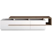 Meuble TV Pia - Noyer, Blanc 180 x 46,4 x 38,9
