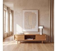 Meuble TV placage chêne, L160 cm 160x44x40cm Marron
