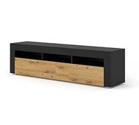 Meuble TV pour Les Téléviseurs Jusqu’à 70 Pouces, Suspendu ou à Poser, Buffet Bas Multimédia avec Niches Ouvertes et Rangements, Grande capacité de Rangement pour Salon, 160 x 34,6 x 43 cm