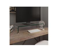 vidaXL Meuble TV/pour moniteur 70x30x13 cm verre transparent