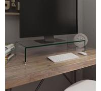 vidaXL Meuble TV/pour moniteur 70x30x13 cm verre transparent