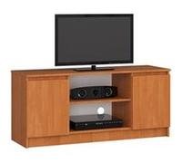 Meuble TV pour salon AKORD Aulne 120 cm 2 portes façade Aulne 2 étagères 120x40x55 cm Aulne G