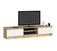 AKORD Meuble TV K-160 – Chêne Artisan 160×40×33 cm – 2 étagères, portes battantes G/D