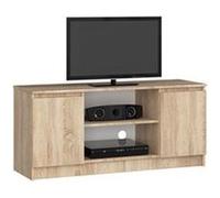 Meuble TV pour salon AKORD Chêne Sonoma 120 cm 2 portes façade Chêne Sonoma 2 étagères 120x40x55 cm Chêne Sonoma G