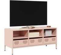 Meuble TV rose 101,5x39x43,5 cm acier laminé à froid Rose G