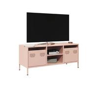 vidaXL Meuble TV rose 101,5x39x43,5 cm acier laminé à froid