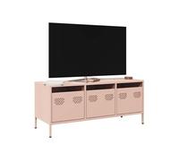 vidaXL Meuble TV rose 101,5x39x43,5 cm acier laminé à froid