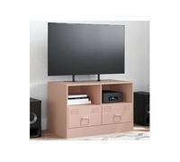 Meuble TV rose 67x39x44 cm acier 841741