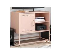 vidaXL Meuble TV rose 68x39x60,5 cm acier, support TV, buffet TV, meuble multimédia, banc TV, armoire hifi, centre de 846519 Rose G