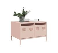 vidaXL Meuble TV rose 68x50x43,5 cm acier laminé à froid, support TV, buffet TV, armoire hifi, banc TV, armoire en métal, 851239 Rose G