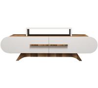 Meuble TV Rose - Noyer, Blanc 145 x 49,8 x 36,8