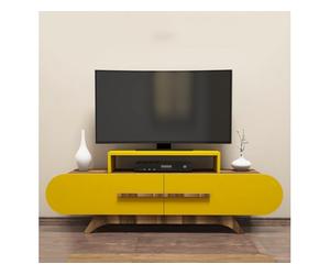 Meuble TV Rose - Noyer, Jaune 145 x 49,8 x 36,8