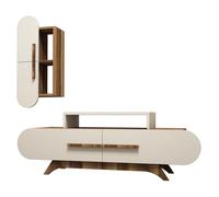 Meuble TV Rose S - Noyer, Crème 145 x 49,8 x 36,8